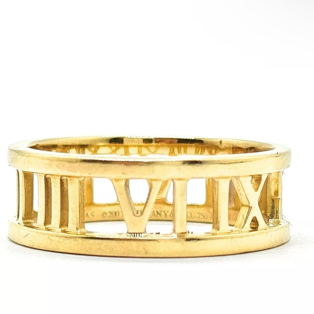 Collectible item! Tiffany and Co. Ring Open Atlas Gold Size  7+